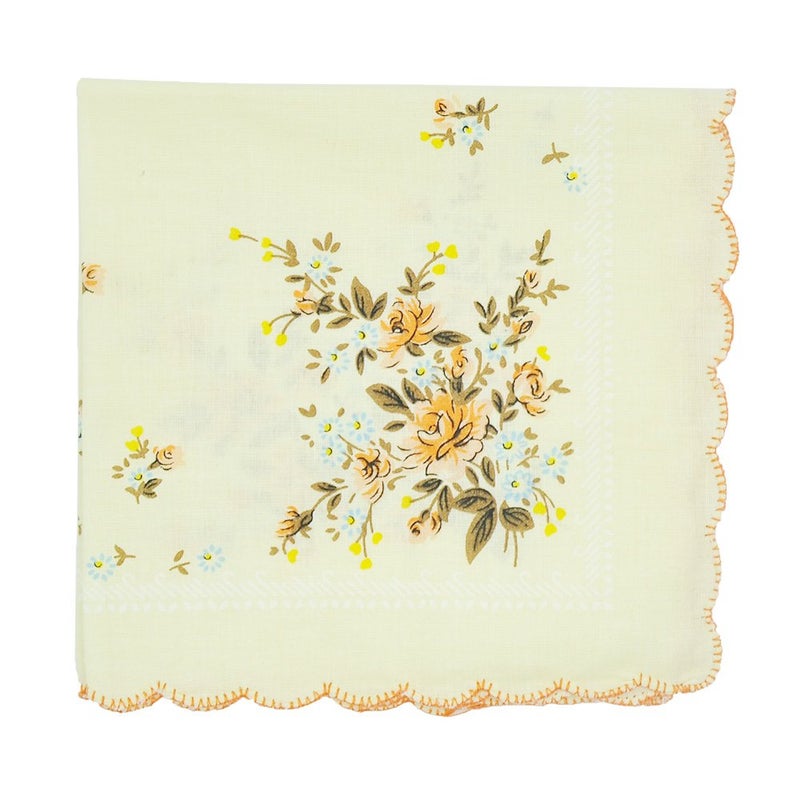 GB Collection GB Women's 100% Cotton Handkerchiefs Assorted with Wavy Edge and Print Floral 12 Pieces - Image 5